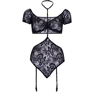 Body Leg Avenue Bandeau Top Negru S-M Thumb 3