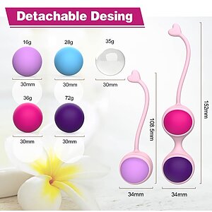 Beautiful Kegel Set: 5 Bile Vaginale Progresive, Discrete Multicolor Thumb 2