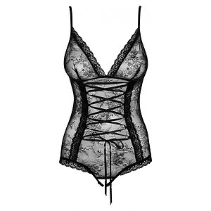 Bodysuit Cu Model Obsessive Slevika Negru L-XL Thumb 2