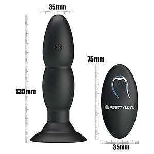 Anal Plug Cu Vibrații Pretty Love Beaded Negru Thumb 4