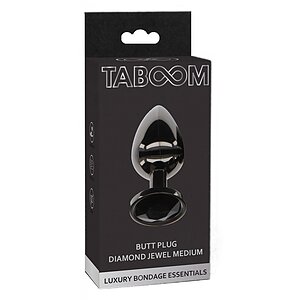 Anal Plug With Diamond Jewel M Negru Thumb 1