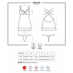 Chemise Obsessive 860-CHE Roșu L-XL Thumb 4