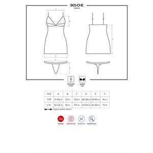 Chemise Obsessive 865-CHE Negru S-M Thumb 4