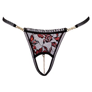 Chilot Decupat Cottelli Collection Roses Negru S-M Thumb 3