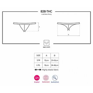 Chilot Decupat Obsessive 828-THC Negru S-M Thumb 4