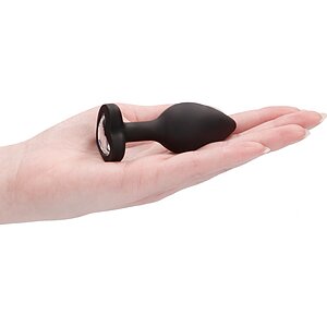 Diamond Heart Anal Plug Negru Regular Thumb 2