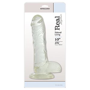 Dildo Cu Ventuză Jelly Real Rapture 25.5cm Transparent Thumb 1