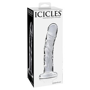 Dildo de Sticlă Icicles No. 62 Transparent Thumb 2