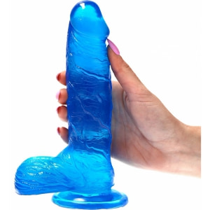 Dildo Jelly cu Ventuză 19 cm Albastru Realist Toyz4Lovers Thumb 2