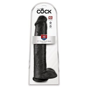 Dildo King Penis 38.1cm Negru Thumb 5
