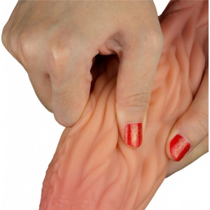 Dildo În Formă De Limbă Platinum 25cm – Strat Dublu Maro Thumb 7