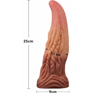 Dildo În Formă De Limbă Platinum 25cm – Strat Dublu Maro Thumb 8