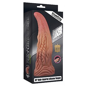 Dildo În Formă De Limbă Platinum 25cm – Strat Dublu Maro Thumb 11