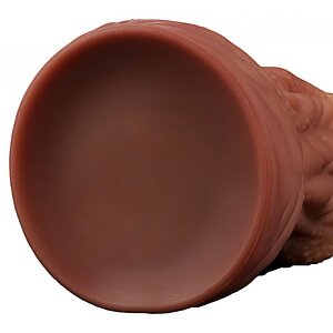 Dildo În Formă De Limbă Platinum 25cm – Strat Dublu Maro Thumb 9