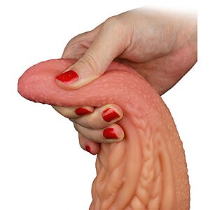 Dildo În Formă De Limbă Platinum 25cm – Strat Dublu Maro Thumb 5
