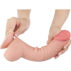 Dildo Realist LoveToy 24cm TPE Dual Density Ventuză Thumb 2