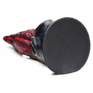Dragon Tongue — Dildo silicon 24,4 cm, Ventuză Puternică Roșu Thumb 2