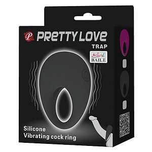 Inel Penis Cu Vibrații Pretty Love Trap Negru Thumb 7