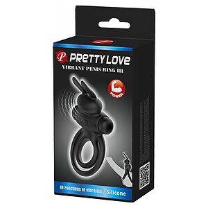 Inel Penis Pretty Love Vibrant 3 Negru Thumb 2
