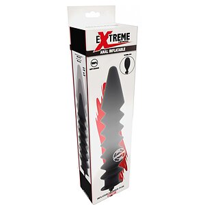 Plug Anal Gonflabil Hidden Desire — Striații Negru 28cm Thumb 5