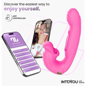 Vibrator App Control Stimulator Clitoridian cu Limbă Mușcătoare Roz Thumb 1
