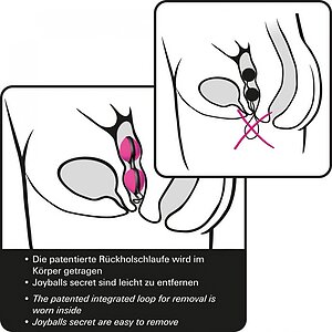 Joy Secret Blue Black Joydivision - Bile Vaginale Discrete Negru Thumb 3