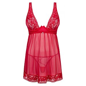 Babydoll Obsessive Lacelove Rosu M-L Thumb 2