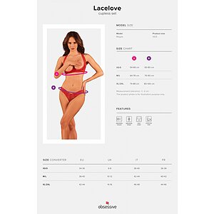 Set Obsessive Lacelove Cupless Rosu M-L Thumb 7