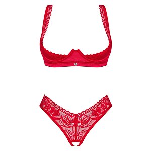 Set Obsessive Lacelove Cupless Rosu M-L Thumb 3