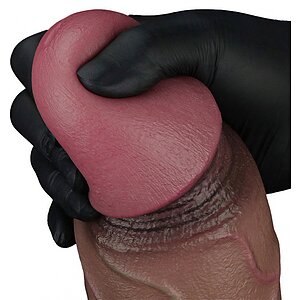 Lovetoy Realist 31cm — Silicon Dublu Strat cu Ventuză Maro Thumb 10