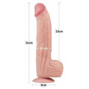 Lovetoy Realist TPE Dublu Strat 31 cm – Ventuză Puternică Thumb 1