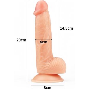 Lovetoy Ultra Soft Dude Dildo Realist 20 cm cu Ventuză Thumb 2