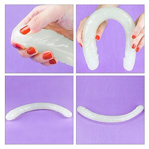 Dildo Dublu Lumino Play Transparent Thumb 3