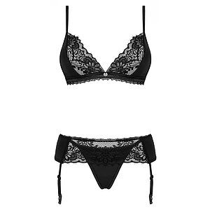 Set Obsessive Maderris 3 Piese Negru M-L Thumb 2