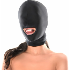 Mască Erotică pentru BDSM cu Gură Accesibilă Negru Thumb 1