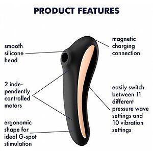Vibrator Clitoridian Dual Kiss Satisfyer Negru Thumb 2