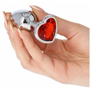 Anal Plug Heart Jewel Plug Small Roșu Thumb 3