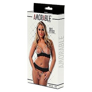 Set Open With Pearls Amorable Negru S-L Thumb 2