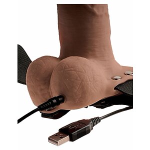 Strap On Hollow Rechargeable Fetish Fantasy 18 cm Caramel Thumb 2