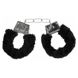 Cătușe Beginners Handcuffs Furry Negru Thumb 2