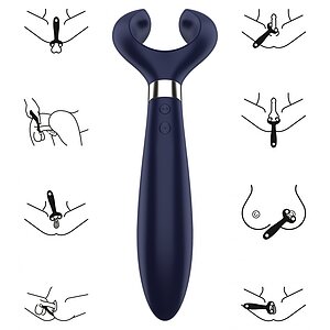 Vibrator Cuplu Partner Multifun 3 Albastru Thumb 4