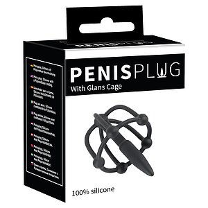 Plug De Penis Cu Cușcă Pentru Cap Negru Thumb 3