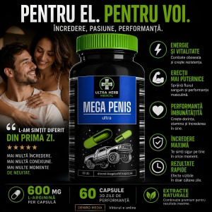 Pills Mega Penis Ultra — 60 Capsule, L-Arginină 600 Mg Thumb 3