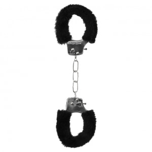 Pleasure Handcuffs Furry Negru Thumb 1