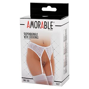 Portjartier Cu Dresuri Amorable Lucy Alb S-L Thumb 1