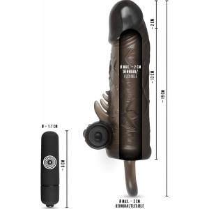 Prelungitor Penis Vibrator Regular Fit Negru Thumb 8
