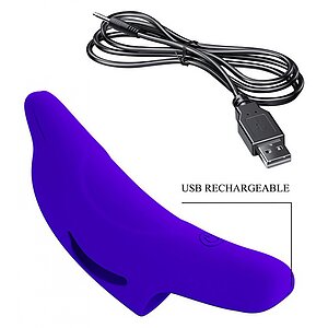 Pretty Love Delphini – Vibrator De Deget 10 Moduri, Compact Albastru Thumb 2