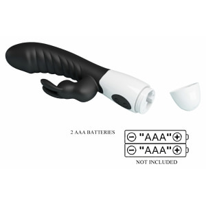 Pretty Love Naughty Bunny – Dublu Stimulator, 30 Moduri Negru Thumb 8