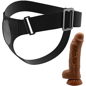 Pretty Love Michael – Ham Ajustabil cu Dildo Realist 20cm Maro Thumb 1