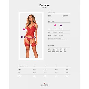 Corset Obsessive Belovya Rosu XS-S Thumb 4